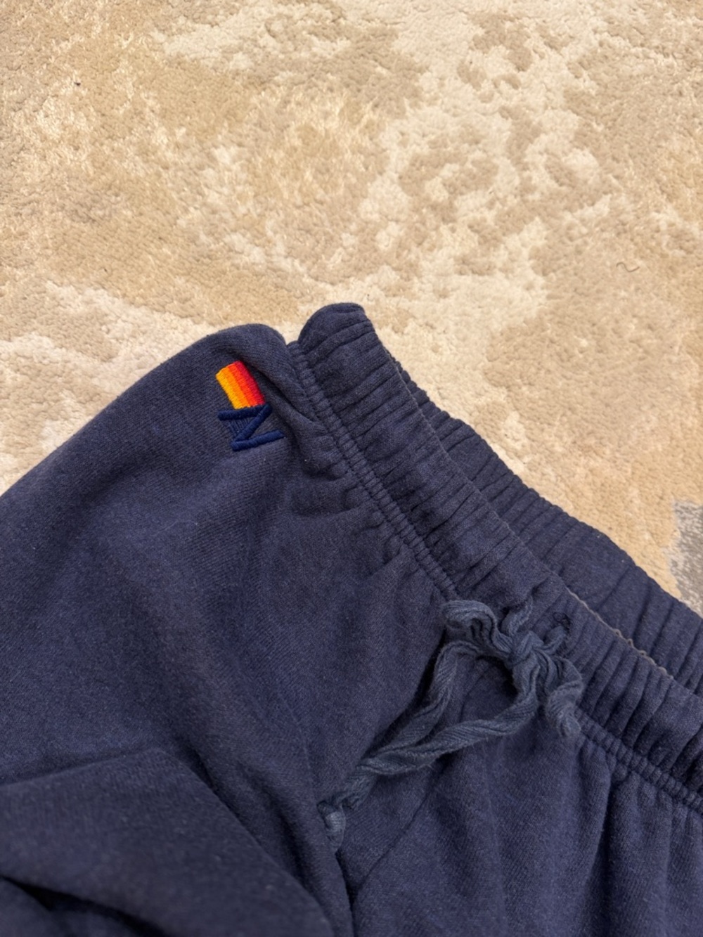 Aviator Nation Rainbow Stitch Sweatpants ~ Navy Size Small - Picture 6 of 14